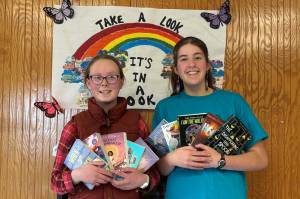 The Middle School Battle of the Books Team from Homer Connections, who won the district competition in February, stand for a photo. (Provided by Districtwide Librarian Julie Gottfried)
