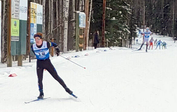 Homers Jody Goodrich gets second among Division II skiers at the state Nordic ski championships Friday, February 21, 2025, at Birch Hill in Fairbanks, Alaska. (Photo provided)