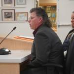 Todd Smoldon, education policy advisor to Gov. Mike Dunleavy, speaks during a meeting of the Kenai Peninsula Borough Assembly in Soldotna, Alaska, on Tuesday, Feb. 25, 2025. (Jake Dye/Peninsula Clarion)