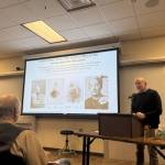 Writer Tom Kizzia shares his latest story with community members during his presentation on Thursday, Feb. 20 at Kachemak Bay Campus in Homer, Alaska. (Chloe Pleznac/Homer News)