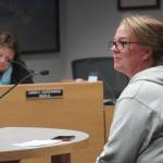 Kimberly Powell, coach of the Soldotna High School soccer team, speaks during a meeting of the Soldotna City Council in Soldotna, Alaska, on Wednesday, Feb. 26, 2025. (Jake Dye/Peninsula Clarion)