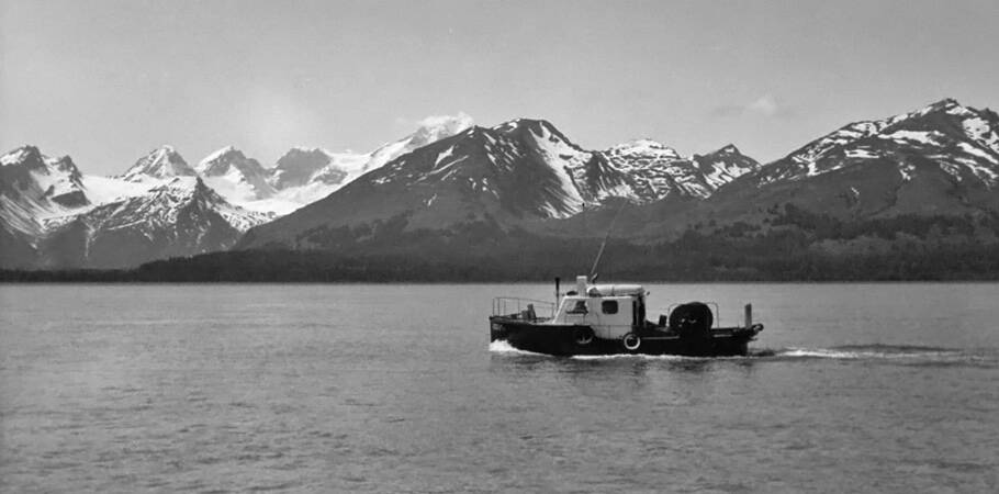 Photo courtesy of Ken Moore
After Red Cleaver, in 1959, helped Poopdeck Platt add 30 inches to the stern of his fishing vessel, the Bernice M, Platt took his boat out onto the waters of Kachemak Bay.