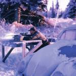 Poopdeck Platt, in about 1968, does a little winter target shooting. (Photo courtesy of Ken Moore)