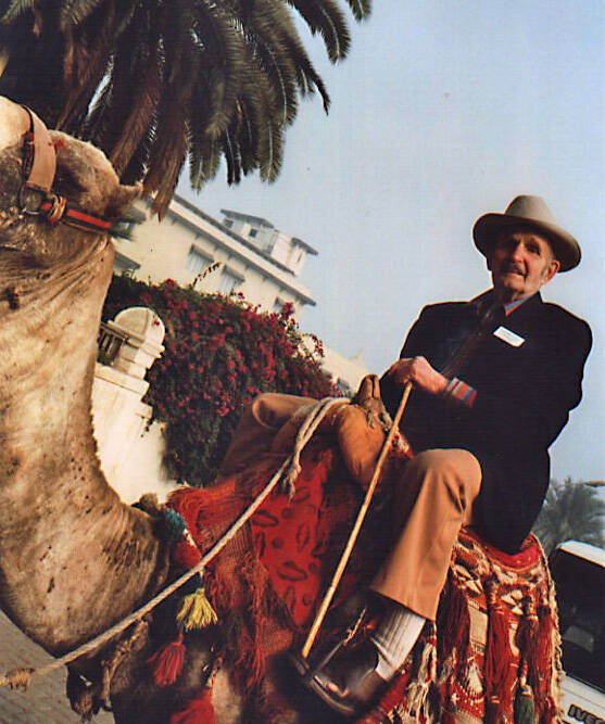 Poopdecks travels also took him to Egypt, where he went for a camel ride. (Photo courtesy of Ken Moore)