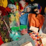 Puppets created by students are displayed during a family art night hosted by Artist in Residence Shala Dobson at Kaleidoscope School of Arts and Science in Kenai, Alaska, on Thursday, Feb. 27, 2025. (Jake Dye/Peninsula Clarion)