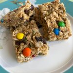 These monster cookie-inspired granola bars are soft, chewy and tasty enough to disguise all the healthy nuts, oats and seeds. (Photo by Tressa Dale/Peninsula Clarion)
