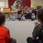 Delana Green teaches music to kindergartners at Tustumena Elementary School in Kasilof, Alaska, on Friday, March 21, 2025. (Jake Dye/Peninsula Clarion)
