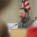 Rep. Bill Elam, R-Nikiski, speaks during a town hall meeting hosted by three Kenai Peninsula legislators in the Kenai Peninsula Borough Assembly Chambers in Soldotna, Alaska, on Saturday, March 29, 2025. (Jake Dye/Peninsula Clarion)