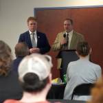 Kenai City Manager Terry Eubank speaks during Kenai's State of the City presentation at the Kenai Chamber of Commerce and Visitor Center in Kenai, Alaska, on Wednesday, April 2, 2025. (Jake Dye/Peninsula Clarion)