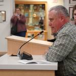 John Galahan, the principal of Kenai Alternative High School, speaks during a meeting of the Kenai Peninsula Borough School Districts Board of Education in Soldotna, Alaska, on Monday, April 7, 2025. (Jake Dye/Peninsula Clarion)