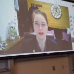House District 6 Rep. Sarah Vance attended her town hall meeting via Microsoft Teams video on Saturday, April 12, 2025. A screening was still held for in-person attendees at Pioneer Hall on Kachemak Bay Campus. (Chloe Pleznac/Homer News)