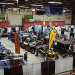 Vendors fill the floor of the 38th Annual Kenai Peninsula Sport, Rec & Trade Show at the Soldotna Regional Sports Complex in Soldotna, Alaska, on Friday, May 2, 2025. (Jake Dye/Peninsula Clarion)