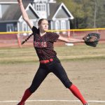 Kenai Centrals Blakeley Jorgensen delivers to Soldotna on Tuesday, May 13, 2025, at the Steve Shearer Memorial Ball Park in Kenai, Alaska. (Photo by Jeff Helminiak/Peninsula Clarion)