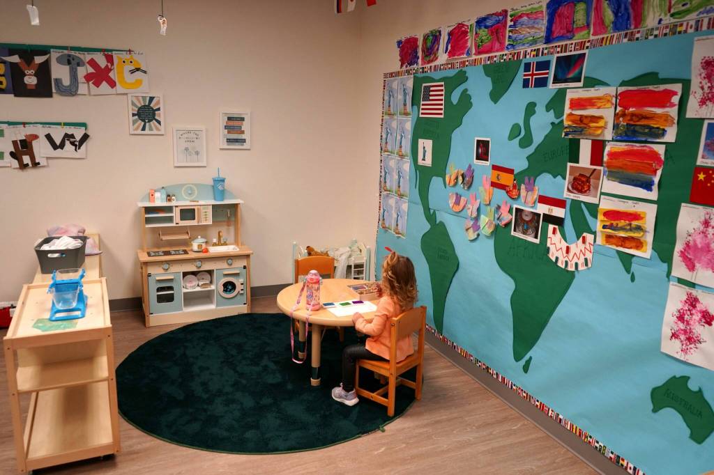 Classrooms are open for tours during a ribbon-cutting event for the Boys and Girls Clubs of the Kenai Peninsulas Royce and Melba Roberts Campus in Kenai, Alaska, on Saturday, May 17, 2025. (Jake Dye/Peninsula Clarion)
