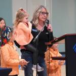 Lela Rosin speaks during a ribbon-cutting event for the Boys and Girls Clubs of the Kenai Peninsulas Royce and Melba Roberts Campus in Kenai, Alaska, on Saturday, May 17, 2025. (Jake Dye/Peninsula Clarion)