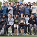 The Soldotna boys tied with Chugiak for first place in the team standings Saturday, May 31, 2025, at the Division I state track meet at Dimond High School in Anchorage, Alaska. (Photo by Jeff Helminiak/Peninsula Clarion)