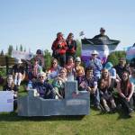Photos by Jake Dye/Peninsula Clarion
Pride celebrants pose for a photo at Soldotna Creek Park on Saturday, June 14.