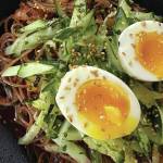Bibim guksu or mixed noodles are traditionally served with a thin wheat flour noodle called somyeon (somen). (Photo by Tressa Dale/Peninsula Clarion)