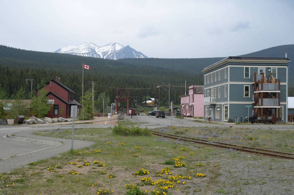 The Canadian flag flies in Carcross, Yukon, Canada on Monday, June 16, 2025. (Jasz Garrett / Juneau Empire)