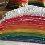 This cake stacks colored crepes for a brilliant rainbow breakfast. (Photo by Tressa Dale/Peninsula Clarion)
