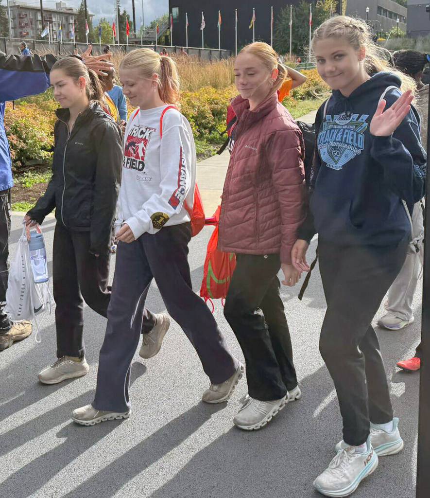 Soldotnas 800 relay of Shiloh Zichko, Sophia Jedlicki, Lucy Uhlir and Sarah Brown competed at Nike Outdoor Nationals at Hayward Field in Eugene, Oregon, from June 19 to 22, 2025. (Photo provided)