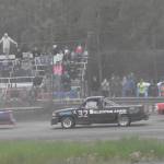 Jimmie Hale leads Michael Hiatt and Jake Savely on the backstretch on the way to victory in the A Stock feature Saturday, June 21, 2025, at the Mini Stock Dirty 30 at Twin City Raceway in Kenai, Alaska. (Photo by Jeff Helminiak/Peninsula Clarion)