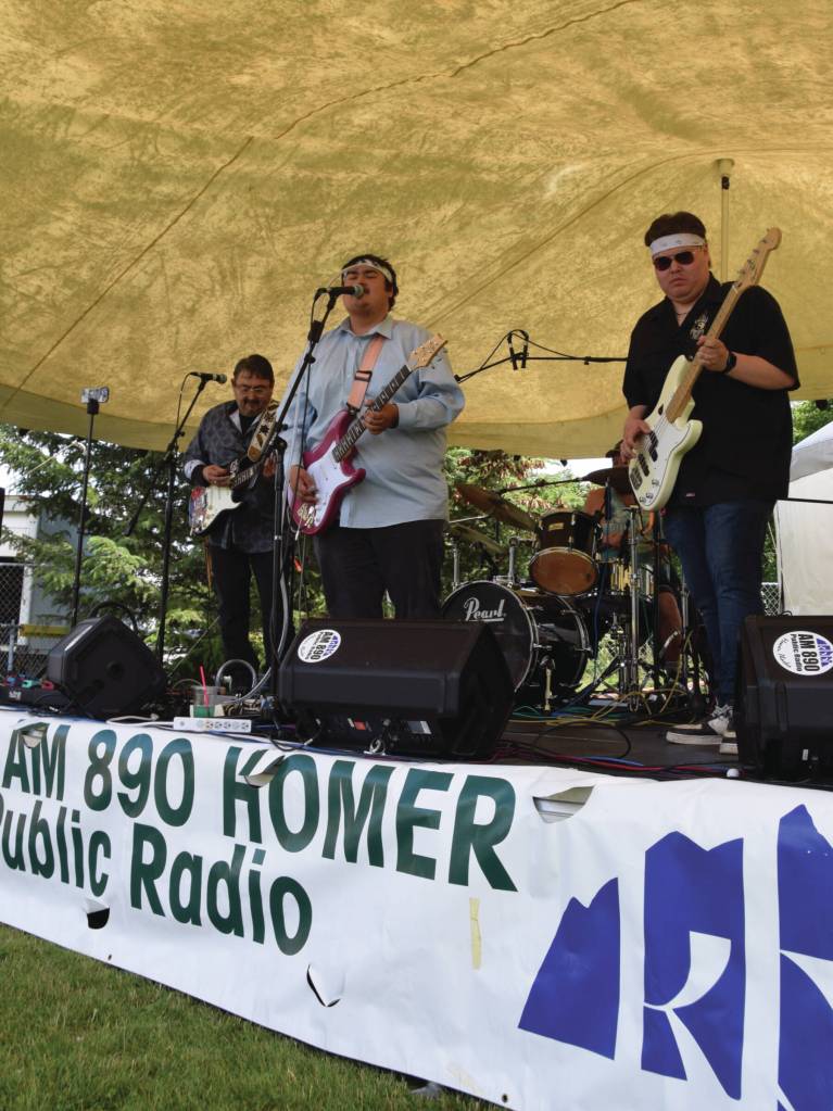 Nanwaleks English Bay Band performs at Homers 2024 Concert on the Lawn at Karen Hornaday Park. (Emilie Springer/Homer News file)