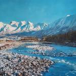 Illuminated Shadows is an oil painting by Kayla McGrath on display through July 2025 in her solo exhibit at Homer Council on the Arts in Homer, Alaska. Photo provided by Homer Council on the Arts