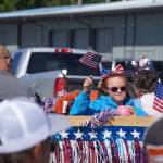 A float representing Central Peninsula Special Olympics participates in a Fourth of July parade on South Willow Street in Kenai, Alaska, on July 4, 2025. (Photo courtesy Sarah Every)