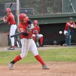 Jayden Stuyvesant of the Post 20 Twins bats against Eagle River on Monday, July 7, 2025, at Coral Seymour Memorial Park in Kenai, Alaska. (Photo by Jeff Helminiak/Peninsula Clarion)