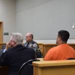 Arturo Mondragon-Lopez, Jr. (right) attends a change of plea hearing related to the October 2023 fatal shooting of Brianna Hetrick on Wednesday, Feb. 5, 2025, at the Homer Courthouse in Homer, Alaska. (Delcenia Cosman/Homer News)