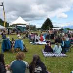 Concert-goers listen to The Discopians at Concert on the Lawn on Saturday, July 12, 2025, at Karen Hornaday Park in Homer, Alaska. (Delcenia Cosman/Homer News)