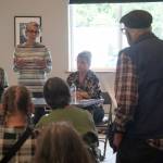 Kenai Peninsula Borough Finance Director Brandi Harbaugh fields questions during a community meeting about the proposed Ninilchik Recreation Service Area at the Ninilchik Community Center in Ninilchik, Alaska, on Thursday, July 17, 2025. (Jake Dye/Peninsula Clarion)