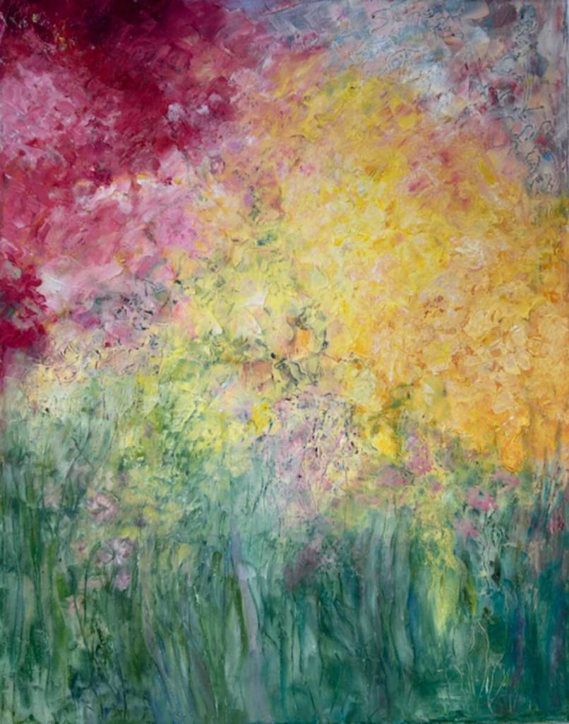 Summer Bliss is a mixed media piece by Ingrid McKinstry on display in her exhibit at Fireweed Gallery. Photo provided by Ingrid McKinstry