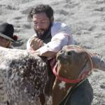 Corey Wilkinson and Abraham Van Hout compete in Double Mugging at the third Soldotna Equestrian Association rodeo of the year Sunday, July 27, 2025, at the Soldotna Rodeo Grounds in Soldotna, Alaska. (Photo by Jeff Helminiak/Peninsula Clarion)