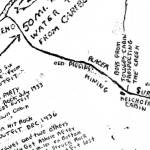 This is an excerpt from a hand-drawn and annotated map created by Hjalmar Andy Anderson and based on his homesteading familys life on Skilak Lake between 1922 and 1937. Note the location of Steve Melchiors cabin on Surprise Creek and an area labeled Stelters Bend downstream from the confluence of the creek with the Kenai River.