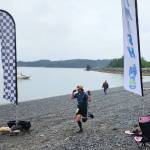 Jacob Davis runs to his first place win on Saturday, August 2 with a final time of 1:43:43. (Photo courtesy of Silas Firth)