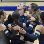 Soldotna celebrates after defeating Kenai Central on Friday, Aug. 29, 2025, at Soldotna High School in Soldotna, Alaska. (Photo by Jeff Helminiak/Peninsula Clarion)