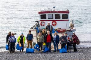 Volunteers at Glacier Spit Cleanup in September 2022. Photo provided by Center for Alaska Coastal Studies