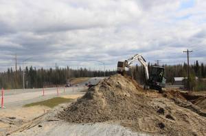 Construction crews are seen here working along the Kenai Spur Highway in Kenai, Alaska on May 12, 2020. (Photo by Brian Mazurek/Peninsula Clarion file)
Construction crews are seen working along the Kenai Spur Highway in Kenai, Alaska on May 12, 2020. (Photo by Brian Mazurek/Peninsula Clarion)