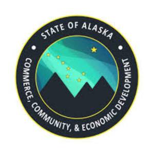 Logo for the Alaska Department of Commerce, Community and Economic Development. Photo courtesy of the State of Alaska Department of Commerce, Community and Economic Development