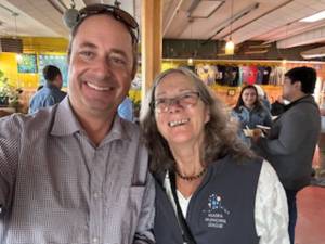 Photos courtesy of Lisa Parker
Alaska Womens Hall of Fame inductee Lisa Parker is pictured with Aleuts Senior Director, Public Policy and Lands Ethan Tyler in during the Kodiak Alaska Municipal League meeting in August 2024.