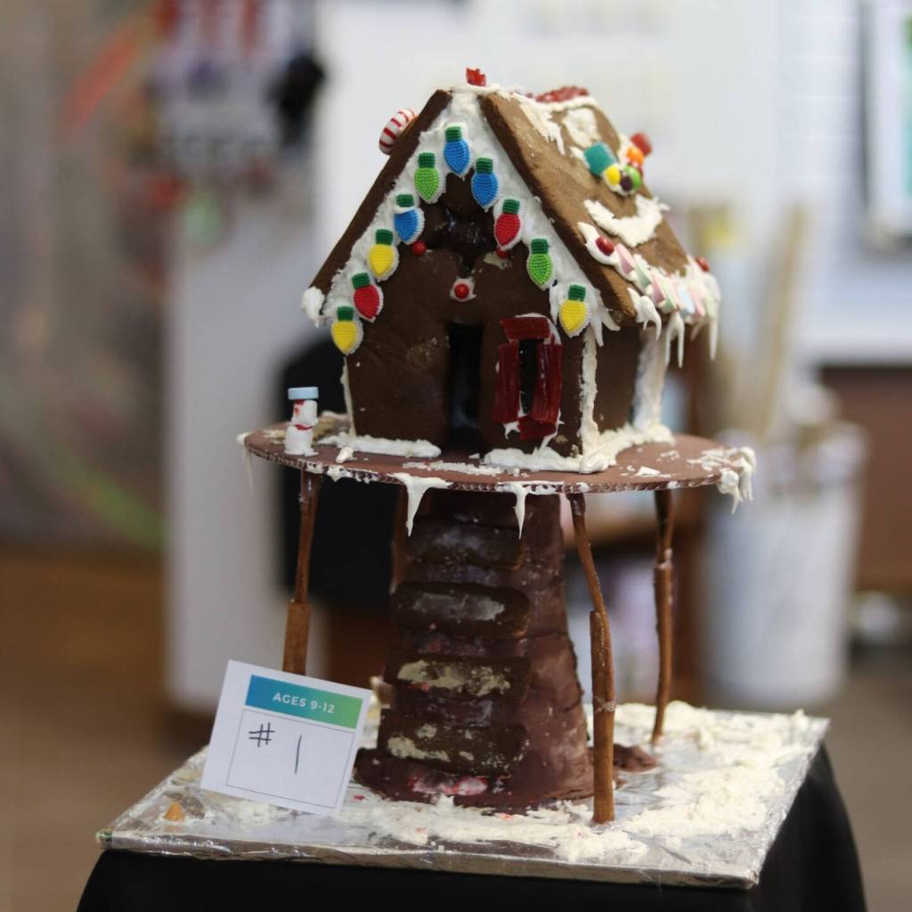 A gingerbread house in the 9-12 year-old age bracket is photographed in the Kenai Chamber of Commerce on Nov. 24<ins>, 2025</ins>. The winners of the 13th annual gingerbread contest will be announced on Dec. 16. Photo courtesy of Maddy Olsen/Kenai Chamber of Commerce