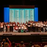 Juniors who earned honor roll distinction during the first semester of the 2025-2026 school year at Soldotna High School were recognized during an assembly in the schools auditorium on Jan. 14<ins>, 2026</ins>. Photo courtesy of Tabitha Blades/Soldotna High School