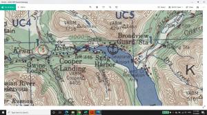 This excerpt from a U.S. Geological Survey map shows the approximate location of Snug Harbor on lower Kenai Lake. It was in this area that William Weaver nearly drowned in 1910.