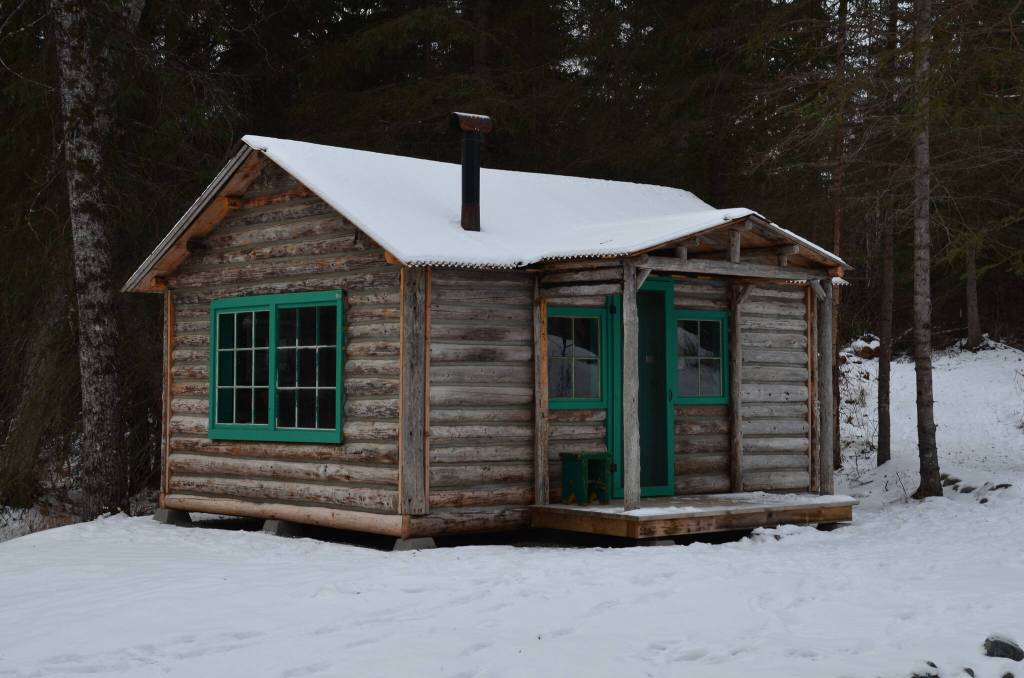 Historic Elwell Lodge Guest Cabin is seen at its new spot near the Kenai National Wildlife Refuge’s Visitor Center. (USWS)