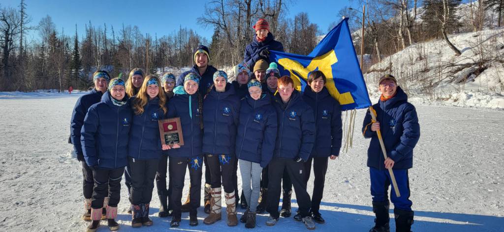 Photo provided by Jessie Goodrich
The Homer High School Mariners Nordic ski team poses with the girls ASAA All-State Academic Award during the ASAA Nordic Ski State Championships held Feb. 19-21<ins>, 2026</ins> in Wasilla<ins>, Alaska</ins>.