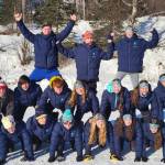 The Homer High School Mariner form a human pyramid during the ASAA Nordic Ski State Championships held Feb. 19-21<ins>, 2026,</ins> in Wasilla<ins>, Alaska</ins>. Photo provided by Jessie Goodrich