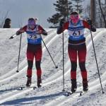 Kenai Central High Schools Kailey Crouse and Sofia Tews compete in the Division II during the ASAA Nordic Ski State Championships held Feb. 19-21<ins>, 2026,</ins> in Wasilla<ins>, Alaska</ins>. Photo provided by Chantel Taylor
