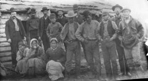 Photos from the Mona Painter Collection
This is one of only two photos known to depict Joseph M. Cooper, namesake of Cooper Landing, Cooper Lake, Cooper Creek and Cooper Mountain. Cooper himself is standing second-from-left in the back row. The photo was probably taken in Ninilchik around 1899.